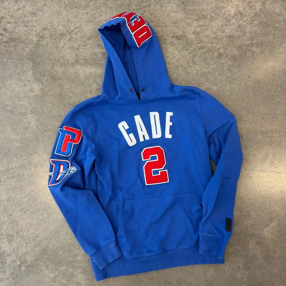 Detroit Pistons Cade Cunningham Pro Standard Blue Team Pullover Hoodie M